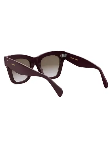 CELINE Women's 50MM Square Cat-Eye Sunglasses - Shiny Dark Brown Gradient Smoke | Thumbnail 4 CELINE Women's 50MM Square Cat-Eye Sunglasses - Shiny Dark Brown Gradient Smoke | Thumbnail 4