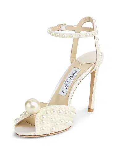 Jimmy Choo Women's Sacora 100MM Pearl-Embellished Sandals - White | Thumbnail 2 Jimmy Choo Women's Sacora 100MM Pearl-Embellished Sandals - White | Thumbnail 2