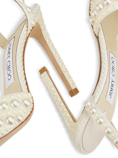 Jimmy Choo Women's Sacora 100MM Pearl-Embellished Sandals - White | Thumbnail 6 Jimmy Choo Women's Sacora 100MM Pearl-Embellished Sandals - White | Thumbnail 6