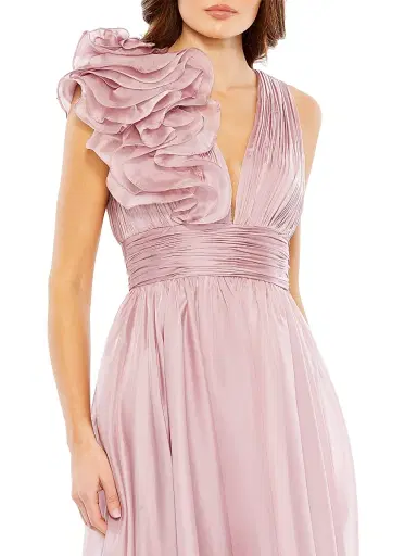 Mac Duggal Women's Chiffon Sleeveless Fit & Flare Midi-Dress - Rose | Thumbnail 4 Mac Duggal Women's Chiffon Sleeveless Fit & Flare Midi-Dress - Rose | Thumbnail 4