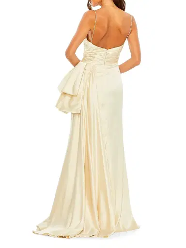 Mac Duggal Women's Cut-Out Bow Satin Gown | Thumbnail 3 Mac Duggal Women's Cut-Out Bow Satin Gown | Thumbnail 3