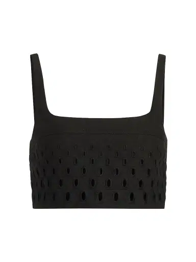 A.L.C. Women's Sky Eyelet Linen Crop Top - Black | Thumbnail 1 A.L.C. Women's Sky Eyelet Linen Crop Top - Black | Thumbnail 1
