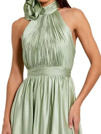 Mac Duggal Women's Chiffon Halter Gown - Sage | Thumbnail 3 Mac Duggal Women's Chiffon Halter Gown - Sage | Thumbnail 3