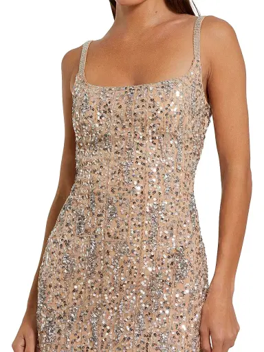 Mac Duggal Women's Beaded Gown - Beige Silver | Thumbnail 3 Mac Duggal Women's Beaded Gown - Beige Silver | Thumbnail 3