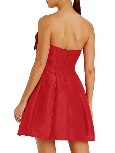Mac Duggal Women's Strapless Bow Minidress - Red | Thumbnail 3 Mac Duggal Women's Strapless Bow Minidress - Red | Thumbnail 3