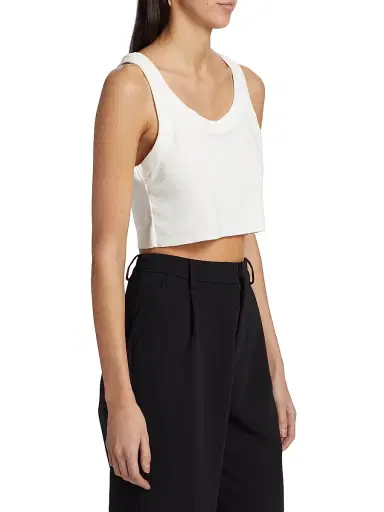 A.L.C. Women's Halsey Cotton Crop Tank - White | Thumbnail 4 A.L.C. Women's Halsey Cotton Crop Tank - White | Thumbnail 4