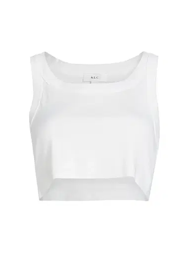 A.L.C. Women's Halsey Cotton Crop Tank - White | Thumbnail 1 A.L.C. Women's Halsey Cotton Crop Tank - White | Thumbnail 1
