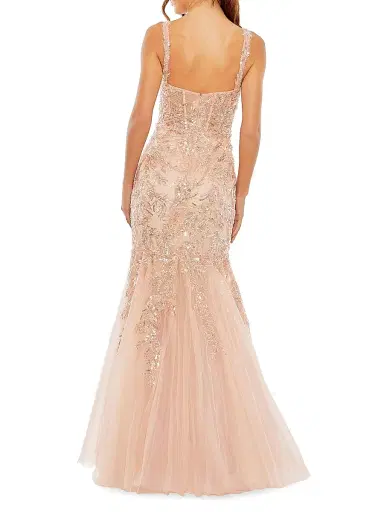 Mac Duggal Women's Embellished Tulle Corset Trumpet Gown - Pink | Thumbnail 2 Mac Duggal Women's Embellished Tulle Corset Trumpet Gown - Pink | Thumbnail 2