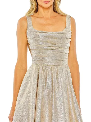 Mac Duggal Women's Metallic Pleated Bodice Ballgown | Thumbnail 3 Mac Duggal Women's Metallic Pleated Bodice Ballgown | Thumbnail 3