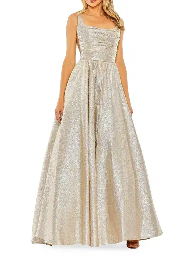 Mac Duggal Women's Metallic Pleated Bodice Ballgown | Thumbnail 1 Mac Duggal Women's Metallic Pleated Bodice Ballgown | Thumbnail 1