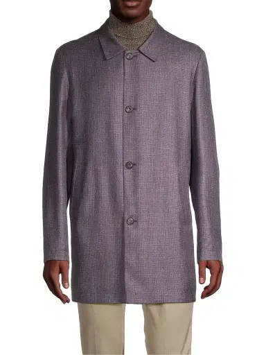 CORNELIANI Men's Reversible Wool & Silk Blend Trench Coat | Thumbnail 3 CORNELIANI Men's Reversible Wool & Silk Blend Trench Coat | Thumbnail 3