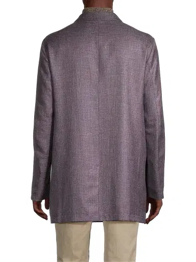 CORNELIANI Men's Reversible Wool & Silk Blend Trench Coat | Thumbnail 5 CORNELIANI Men's Reversible Wool & Silk Blend Trench Coat | Thumbnail 5