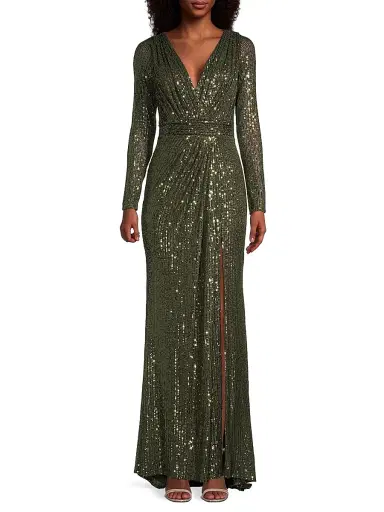 Mac Duggal Women's Sequined Evening Gown - Olive - Size 14 | Thumbnail 2 Mac Duggal Women's Sequined Evening Gown - Olive - Size 14 | Thumbnail 2