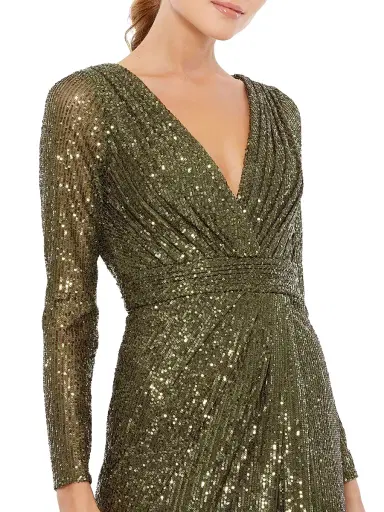 Mac Duggal Women's Sequined Evening Gown - Olive - Size 14 | Thumbnail 6 Mac Duggal Women's Sequined Evening Gown - Olive - Size 14 | Thumbnail 6