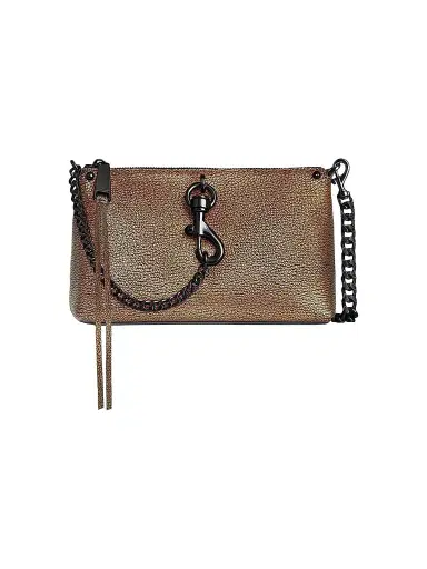 Rebecca Minkoff Women's Megan Crackled Leather Crossbody Bag - Gold | Thumbnail 1 Rebecca Minkoff Women's Megan Crackled Leather Crossbody Bag - Gold | Thumbnail 1