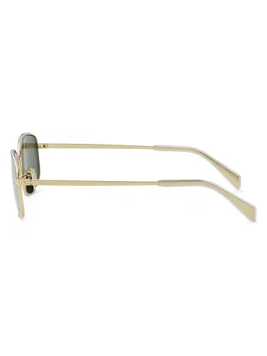 CELINE Women's Triomphe 60MM Rectangular Sunglasses - Gold Crystal Green | Thumbnail 3 CELINE Women's Triomphe 60MM Rectangular Sunglasses - Gold Crystal Green | Thumbnail 3