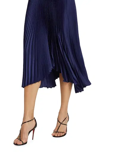 A.L.C. Women's Renzo II Pleated Midi-Dress - Riviera | Thumbnail 6 A.L.C. Women's Renzo II Pleated Midi-Dress - Riviera | Thumbnail 6