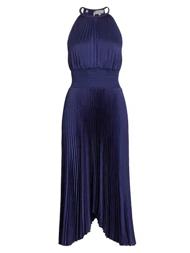 A.L.C. Women's Renzo II Pleated Midi-Dress - Riviera | Thumbnail 1 A.L.C. Women's Renzo II Pleated Midi-Dress - Riviera | Thumbnail 1