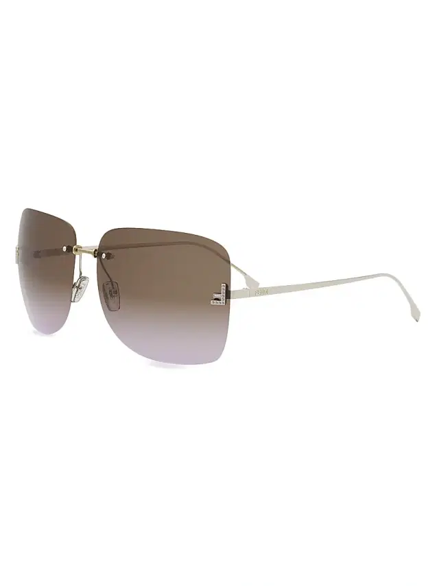 Women's First 65MM Crystal-Embellished Square Sunglasses - Gold Brown Purple Gradient Women's First 65MM Crystal-Embellished Square Sunglasses - Gold Brown Purple Gradient