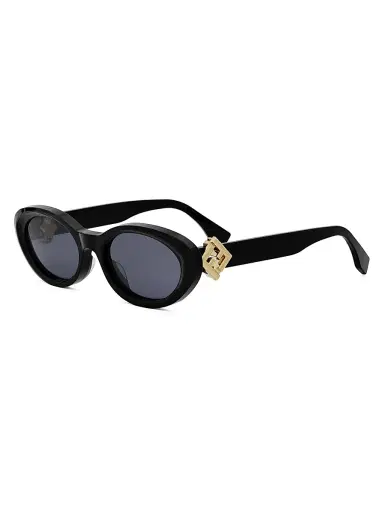 Fendi Women's Diamond Black 53MM Oval Sunglasses - Yellow Brown | Thumbnail 9 Fendi Women's Diamond Black 53MM Oval Sunglasses - Yellow Brown | Thumbnail 9