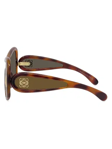 LOEWE Women's Fashion 144MM Mask Sunglasses - Dark Havana Brown Mirror | Thumbnail 3 LOEWE Women's Fashion 144MM Mask Sunglasses - Dark Havana Brown Mirror | Thumbnail 3