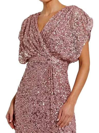 Mac Duggal Women's Evening Metallic Blouson Gown | Thumbnail 4 Mac Duggal Women's Evening Metallic Blouson Gown | Thumbnail 4