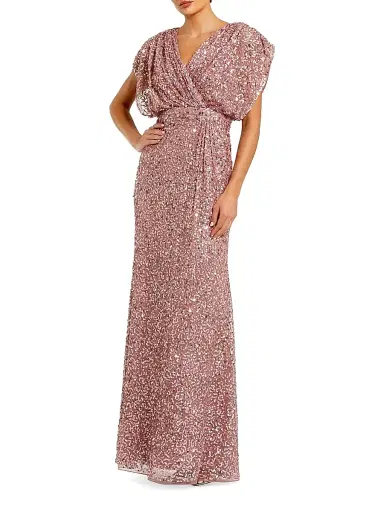 Mac Duggal Women's Evening Metallic Blouson Gown | Thumbnail 1 Mac Duggal Women's Evening Metallic Blouson Gown | Thumbnail 1