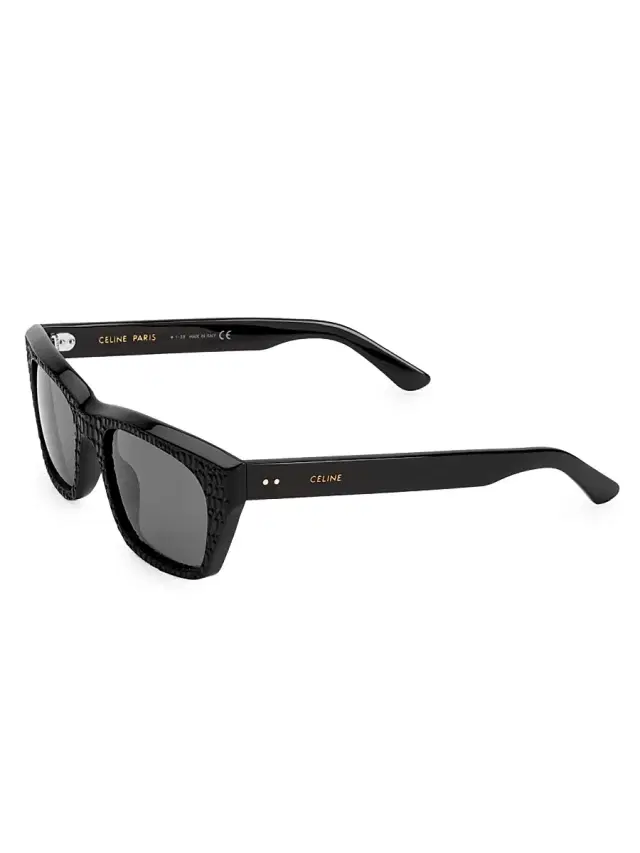 Men's 53MM Textured Square Sunglasses - Black Men's 53MM Textured Square Sunglasses - Black