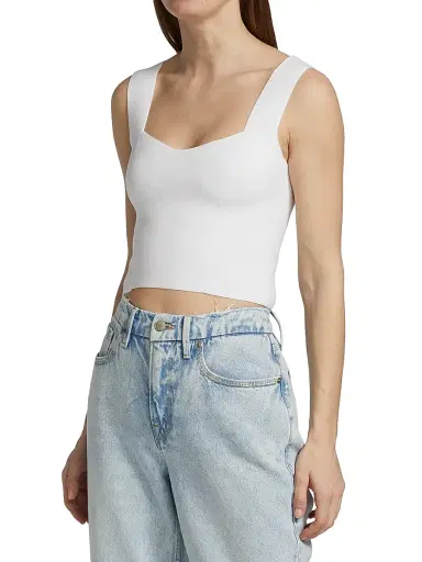 A.L.C. Women's Jordana Sleeveless Cropped Top - White | Thumbnail 4 A.L.C. Women's Jordana Sleeveless Cropped Top - White | Thumbnail 4