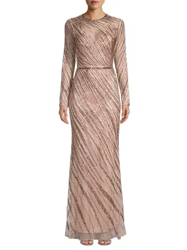 Mac Duggal Women's Sequin Long-Sleeve Gown | Thumbnail 2 Mac Duggal Women's Sequin Long-Sleeve Gown | Thumbnail 2