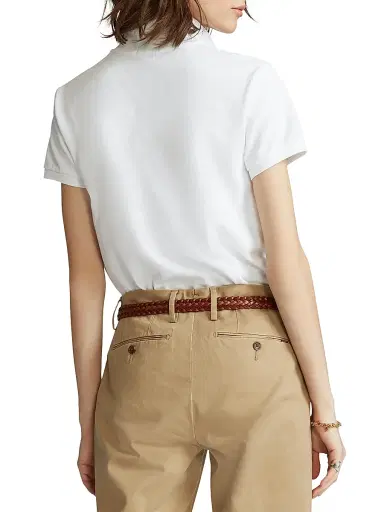 Polo Ralph Lauren Women's Classic Fit Short-Sleeve Polo - White | Thumbnail 5 Polo Ralph Lauren Women's Classic Fit Short-Sleeve Polo - White | Thumbnail 5