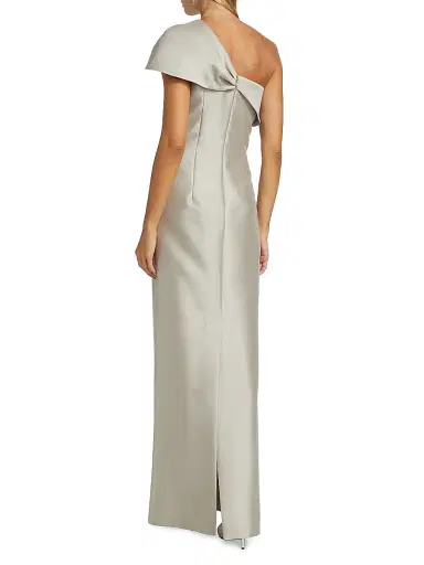 SACHIN BABI Women's Ines Embellished Bow Column Gown - Frosty Pewter | Thumbnail 5 SACHIN BABI Women's Ines Embellished Bow Column Gown - Frosty Pewter | Thumbnail 5