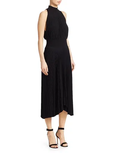 A.L.C. Women's Renzo Plissé Halter Midi Dress - Black | Thumbnail 3 A.L.C. Women's Renzo Plissé Halter Midi Dress - Black | Thumbnail 3