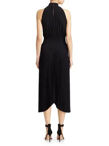 A.L.C. Women's Renzo Plissé Halter Midi Dress - Black | Thumbnail 4 A.L.C. Women's Renzo Plissé Halter Midi Dress - Black | Thumbnail 4