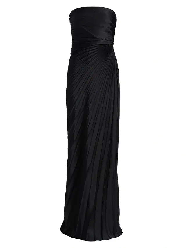 Women's Bianca Pleated Strapless Gown - Black Women's Bianca Pleated Strapless Gown - Black