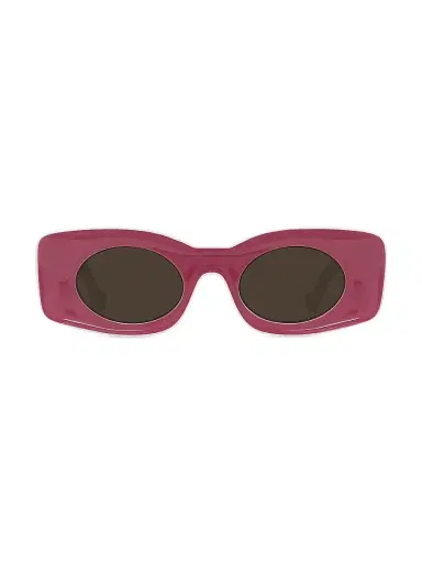 Loewe Women's x Paula's Ibiza 49MM Rectangular Sunglasses - Shiny Pink | Thumbnail 1 Loewe Women's x Paula's Ibiza 49MM Rectangular Sunglasses - Shiny Pink | Thumbnail 1