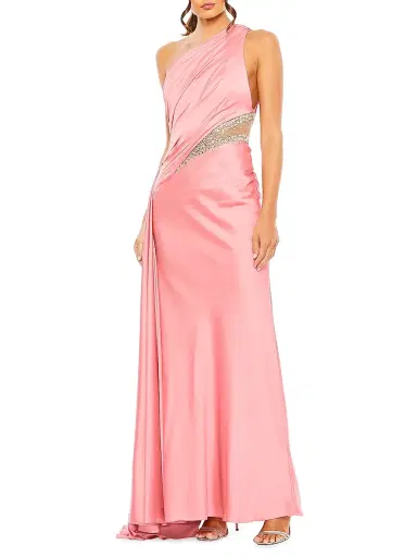 Mac Duggal Women's Satin One-Shoulder Gown | Thumbnail 2 Mac Duggal Women's Satin One-Shoulder Gown | Thumbnail 2