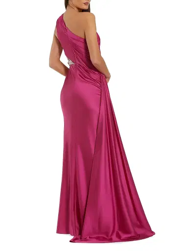 Mac Duggal Women's Satin One-Shoulder Gown | Thumbnail 3 Mac Duggal Women's Satin One-Shoulder Gown | Thumbnail 3
