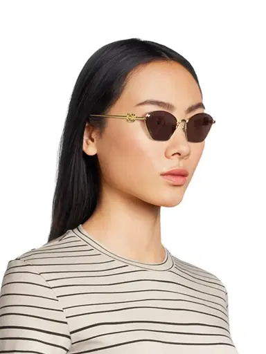 LOEWE Women's Anagram 57MM Cat-Eye Sunglasses - Gold Violet | Thumbnail 3 LOEWE Women's Anagram 57MM Cat-Eye Sunglasses - Gold Violet | Thumbnail 3