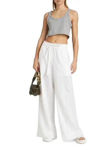 A.L.C. Women's Halsey Cotton Cropped Tank - Grey Melange | Thumbnail 2 A.L.C. Women's Halsey Cotton Cropped Tank - Grey Melange | Thumbnail 2