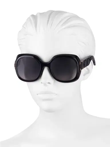 Dior Women's Lady 95.22 R2I 58MM Round Sunglasses - Shiny Black | Thumbnail 4 Dior Women's Lady 95.22 R2I 58MM Round Sunglasses - Shiny Black | Thumbnail 4