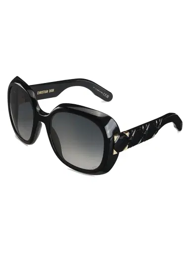 Dior Women's Lady 95.22 R2I 58MM Round Sunglasses - Shiny Black | Thumbnail 1 Dior Women's Lady 95.22 R2I 58MM Round Sunglasses - Shiny Black | Thumbnail 1