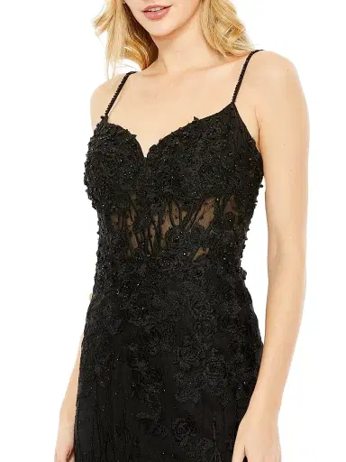 Mac Duggal Women's Lace Illusion Bodice Gown - Black | Thumbnail 3 Mac Duggal Women's Lace Illusion Bodice Gown - Black | Thumbnail 3