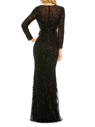 Mac Duggal Women's Illusion Sequin Gown - Black | Thumbnail 3 Mac Duggal Women's Illusion Sequin Gown - Black | Thumbnail 3