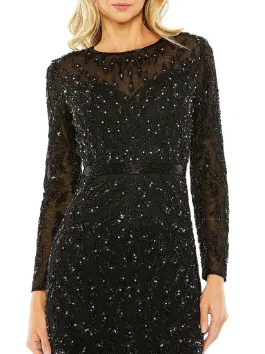 Mac Duggal Women's Illusion Sequin Gown - Black | Thumbnail 4 Mac Duggal Women's Illusion Sequin Gown - Black | Thumbnail 4
