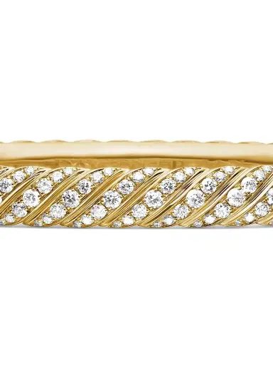David Yurman Women's Sculpted Cable Bangle Bracelet in 18K Yellow Gold - Diamond | Thumbnail 6 David Yurman Women's Sculpted Cable Bangle Bracelet in 18K Yellow Gold - Diamond | Thumbnail 6