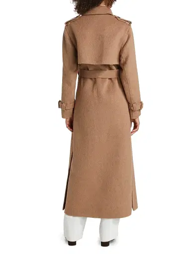 Simkhai Women's Rumi Belted Wool-Blend Coat - Camel - Size XL | Thumbnail 5 Simkhai Women's Rumi Belted Wool-Blend Coat - Camel - Size XL | Thumbnail 5