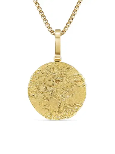 David Yurman Men's Dragon Amulet in 18K Yellow Gold - Gold | Thumbnail 1 David Yurman Men's Dragon Amulet in 18K Yellow Gold - Gold | Thumbnail 1