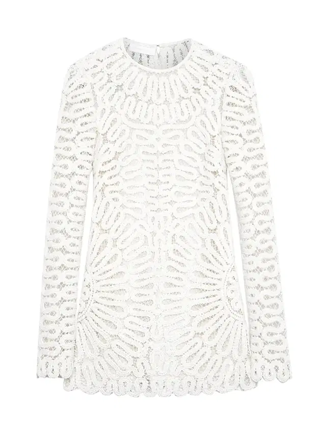 Women's McCall Crocheted Long-Sleeve Minidress - White Women's McCall Crocheted Long-Sleeve Minidress - White