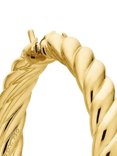 David Yurman Women's Sculpted Cable Hoop Earrings In 18K Yellow Gold - Gold | Thumbnail 5 David Yurman Women's Sculpted Cable Hoop Earrings In 18K Yellow Gold - Gold | Thumbnail 5